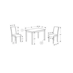 Dining Table Set/ 3pcs Set/ Small/ 39" Rectangular/ Kitchen/ Wood/ Pu Leather Look/ Black/ Grey/ Contemporary/ Modern -Gourmet Interiors 4b172bc3 72cc 4f1e 9909 a0716b943cde