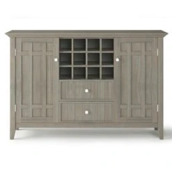 WYNDENHALL Freemont SOLID WOOD 54 Inch Wide Transitional Sideboard Buffet And Wine Rack - 54 W X 17 D X 36 H - Tobacco Brown -Gourmet Interiors 4b2e4d0a 185d 46f6 b225 2f0bf6cdf442