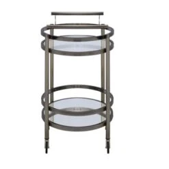 Oval Metal Serving Cart, Clear Glass & Gold - Serving Cart 9 Oval Metal Serving Cart, Clear Glass & Gold - Serving Cart -Gourmet Interiors 4b39e605 9f0a 4f00 8058 1d101efe53bc