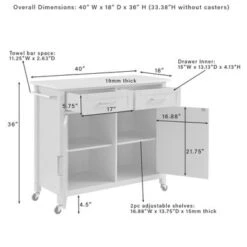 Tristan Kitchen Island/Cart - Gray -Gourmet Interiors 4b85a5b7 3abf 4678 b28b e295bd3f0e13