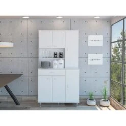 FM Furniture Venice 90 Pantry Cabinet, Multiple Cabinets, One Drawer, And Two Open Shelves - Black 13 FM Furniture Venice 90 Pantry Cabinet, Multiple Cabinets, One Drawer, And Two Open Shelves - Black -Gourmet Interiors 4b92a2a9 173d 4bc4 9630 0660eef55b12