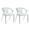 Somette Modern Arm Chair With Steel & Solid Acrylic Frame, Set Of 2 - Set Of 2 - White - Dining Height -Gourmet Interiors 4c0e1594 8930 407b bdfc 4ccf4d09c5c3