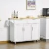 HOMCOM 48" Modern Kitchen Island Cart On Wheels With Storage Drawers, Rolling Utility Cart With Adjustable Shelves, Cabinets - White 1 HOMCOM 48" Modern Kitchen Island Cart On Wheels With Storage Drawers, Rolling Utility Cart With Adjustable Shelves, Cabinets - White -Gourmet Interiors 4d05a887 9b13 41b5 be86 68131f78ce12