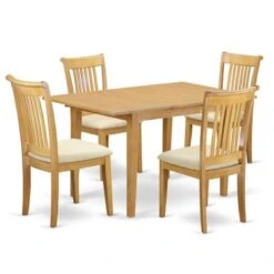 East West Furniture Dinette Table Set - Dining Table And Kitchen Dining Chairs - Oak Finish (Pieces & Seat Type Options) - NOPO3-OAK-W -Gourmet Interiors 4d1948ab bbe1 4051 83f8 b68deff68b3e