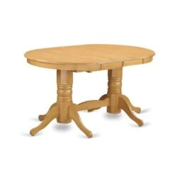 East West Furniture Rectangular Round Corner Dining Table With 17 Inch Self Storage Leaf ( Color Options Available) - VAT-OAK-TP -Gourmet Interiors 4d359e50 7f5f 4c9f 8ae0 3321523bf555