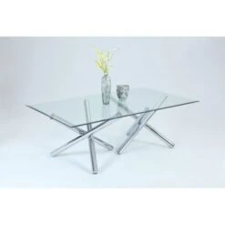 Somette Leilany 44" X 84" Rectangular Dining Table - Stainless Steel - Stainless Steel