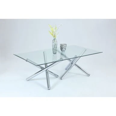 Somette Leilany 44" X 84" Rectangular Dining Table - Stainless Steel - Stainless Steel 3 Somette Leilany 44" X 84" Rectangular Dining Table - Stainless Steel - Stainless Steel