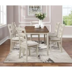 West Lake 66" 7-pc. Dining Table Set - Antique Natural Top -Gourmet Interiors 4ea19025 0e11 42da 8318 f47d76c2b465