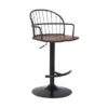 Edward Adjustable Walnut Glazed Bar Stool In Black Powder Coated Finish -Gourmet Interiors 4eaa1553 0083 4e28 b6e9 497479580c51