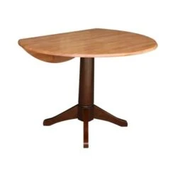 Round Dual Drop Leaf 42" Pedestal Table - Cinnamon/Espresso - 42.3" H -Gourmet Interiors 4eb26817 a436 4707 bc3c a655b255154d
