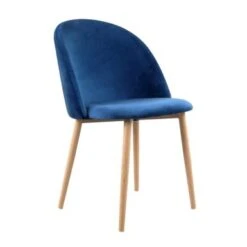 Porthos Home Jailyn Armless Metal And Velvet Dining Room Chair - Blue
