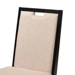 Baxton Studio Octavia Modern And Contempory Upholstered Wood Dining Chair Set(2PC) - Sand, Dark Brown -Gourmet Interiors 500d957d 7117 4271 af6d 3c9b40bf019f