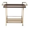 Isabella Champagne Metal Wine Cart With Glass Top - Kitchen Cart - Brown 1 Isabella Champagne Metal Wine Cart With Glass Top - Kitchen Cart - Brown -Gourmet Interiors 513c7b85 f9e9 4a2c 88fb ca74bfa68b7a