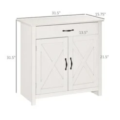 HOMCOM 32" Farmhouse Barn Door Style Sideboard Cabinet,Buffet Storage Cabinet Coffee Bar For Living Room Or Entryway - Natural 33 HOMCOM 32" Farmhouse Barn Door Style Sideboard Cabinet,Buffet Storage Cabinet Coffee Bar For Living Room Or Entryway - Natural -Gourmet Interiors 514ca146 6303 43c2 8a11 342c89d1fa85