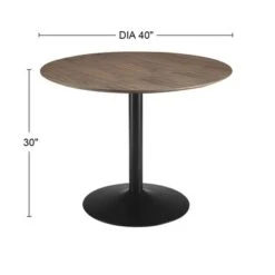 Round Wood Dining Table With Metal Base In Walnut And Black - Walnut And Black - Walnut And Black 9 Round Wood Dining Table With Metal Base In Walnut And Black - Walnut And Black - Walnut And Black -Gourmet Interiors 516cd7fc c890 49b6 a88a 39588113cbf6
