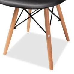Baxton Studio Jaspen Modern And Contemporary Plastic And Wood Dining Chair Set (4pc) - Black -Gourmet Interiors 51c3cb77 05a9 40b4 a6ae d3bf38b13438