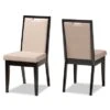 Baxton Studio Octavia Modern And Contempory Upholstered Wood Dining Chair Set(2PC) - Sand, Dark Brown -Gourmet Interiors 51f3c4bc 758a 4ce2 b37b 8563915dcc3e