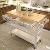 45 In.White Double Kitchen Cart - Kitchen Cart - White -Gourmet Interiors 51fab4da 8dc0 4b53 8c87 0f689b00e3d9
