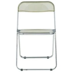 LeisureMod Lawrence Acrylic Folding Chair (Set Of 2) - 30" - Tangerine -Gourmet Interiors 52389022 3ade 4a91 a2f0 e4448d9c9245