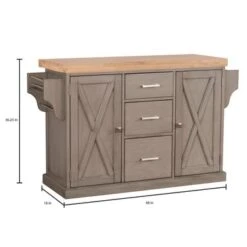 Hillsdale Brigham Kitchen Island In Gray With Wood Top - 36.25H X 48W X 18D - Portable 13 Hillsdale Brigham Kitchen Island In Gray With Wood Top - 36.25H X 48W X 18D - Portable -Gourmet Interiors 5261acde 5126 4f3a 972b 491a9c6354c6
