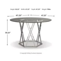 Chrome Finish Madanere Round Dining Room Table -Gourmet Interiors 5299971b 5de2 408d a808 3b035a010b91