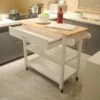 40 In.White Double Kitchen Cart - Kitchen Cart - White -Gourmet Interiors 5306e2c1 d172 4f7c a944 3a2e406e2f8f