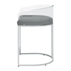 Acrylic Back Counter Height Stools Grey And Chrome (Set Of 2) -Gourmet Interiors 531d8fb7 25df 4088 92d6 da8c22e327e7