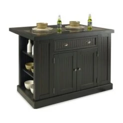 The Gray Barn Firebranch 3-pc. Distressed Black Kitchen Island Set - With Seating - Black - Granite -Gourmet Interiors 537f579f 46a0 4d42 b5d4 ba2fb7e60aea