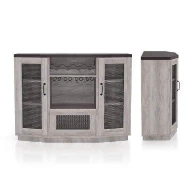 DH BASIC Coastal White 47" 6-shelf Buffet With Wine Storage By Denhour - Coastal White 4 DH BASIC Coastal White 47" 6-shelf Buffet With Wine Storage By Denhour - Coastal White - Image 2