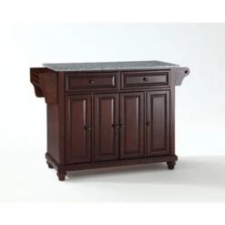 Cambridge Solid Granite Top Kitchen Island In Vintage Mahogany Finish - Stationary - Brown -Gourmet Interiors 53f2784a ebdc 443c b4ac c67a53c021c1