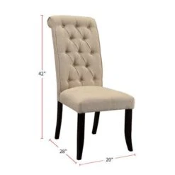 Set Of 2 Dining Chair In Beige And Antique Black - Counter Height - Counter Height - 23-28 In. -Gourmet Interiors 53f83baa 07a4 415f 903a df09b242fe88