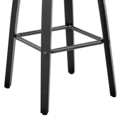 Arabela 26" Gray Faux Leather And Black Wood Swivel Bar Stool -Gourmet Interiors 54140eba b5a9 4937 91af 5d9d94588a3d