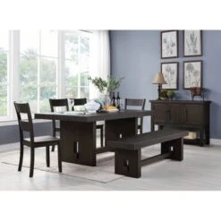 ACME Haddie Dining Table In Distressed Walnut
