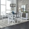42 In. Drop Leaf Dining Table With 4 X-back Chairs - 5 Piece Set - 42 In. W X 42 In. D X 29.5 In. H - White/Heather Gray -Gourmet Interiors 54229f00 6d7c 4f2f bdcc bdb9af148939