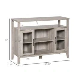 HOMCOM Farmhouse Sideboard Buffet Cabinet, Coffee Bar Cabinet With Storage Shelves, Kitchen Cabinet With 2 Framed Glass Doors - White 31 HOMCOM Farmhouse Sideboard Buffet Cabinet, Coffee Bar Cabinet With Storage Shelves, Kitchen Cabinet With 2 Framed Glass Doors - White -Gourmet Interiors 54231f8e 621b 4871 a9d1 40bb848e2717