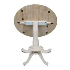 42" Round Pedestal Dual Drop Leaf Table - Unfinished - N/A - 35.5"H -Gourmet Interiors 5466bd6c 2f88 41c2 9a7f 05483dd8f0f4