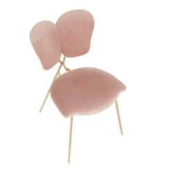 Madeline Chair In Velvet & Gold Metal - Set Of 2 - N/A - Blush Pink -Gourmet Interiors 55659d48 ae69 4e2a b0c9 842003b635b9