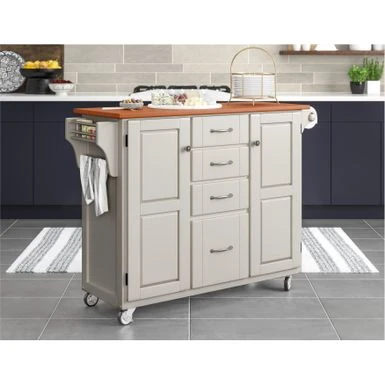 Copper Grove Pinehurst Island White Finish Cart - Kitchen Cart - Wood 10 Copper Grove Pinehurst Island White Finish Cart - Kitchen Cart - Wood - Image 8