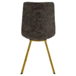 LeisureMod Markley Modern Leather Dining Chair With Gold Legs Set Of 4 - Charcoal Black -Gourmet Interiors 5614ee96 540b 4756 ad60 7339c631cbc1