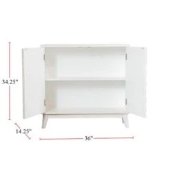 Rectangular 2-Door Accent Cabinet In White - White -Gourmet Interiors 5641d00a a60f 4ff9 8322 5a8447e3ca3a