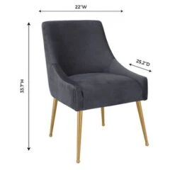 Silver Orchid Basquette Pleated Grey Velvet Side Chair - Single - Grey - Dining Height -Gourmet Interiors 566ae91f 86ab 46f0 bd1a bb7a06860ba6