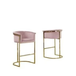 Upholstered Counter Height Chair - Pink And Gold - Counter Height -Gourmet Interiors 567af1cc 971f 4803 ba4e c06518b0b8db