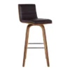 Vienna 26" Counter Height Swivel Brown Faux Leather And Walnut Wood Bar Stool -Gourmet Interiors 56844073 fbca 4099 8da7 00353d0339d0