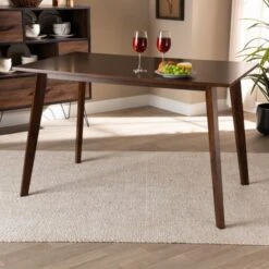 Baxton Studio Britte Mid-Century Modern Transitional Rectangular Wood Dining Table - Rectangular - 4 -Gourmet Interiors 571fa562 df91 4521 addf e5aabb0e9fc5