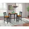 30" X 30" Counter Height Table With 2 Stools - 3 Piece Set - Black / Cherry -Gourmet Interiors 5745eab2 2f44 4136 8cbc d649e698fbc5