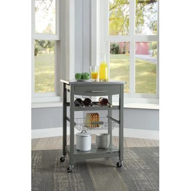 Causey Kitchen Cart Grey 4 Causey Kitchen Cart Grey - Image 2