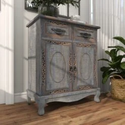 Gray Wood Intricately Carved Vintage Cabinet - Grey - Dresser 29 Gray Wood Intricately Carved Vintage Cabinet - Grey - Dresser -Gourmet Interiors 576ada8c 8838 4ef6 a850 a6fdc856ef03