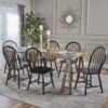 Ansley Farmhouse Cottage 7-piece Wood Dining Set By Christopher Knight Home - Brown + White + Natural Walnut -Gourmet Interiors 59416150 acf1 41f3 bf5b 8c01ad6ea763
