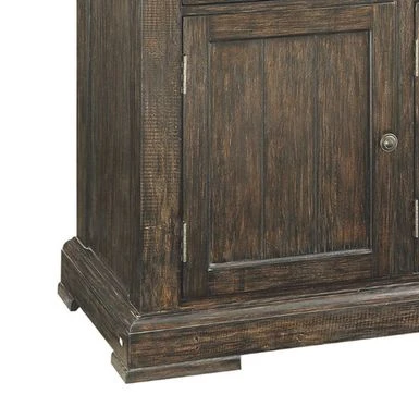 Transitional Wood And Metal Server With Drawers, Brown - Brown 7 Transitional Wood And Metal Server With Drawers, Brown - Brown - Image 5