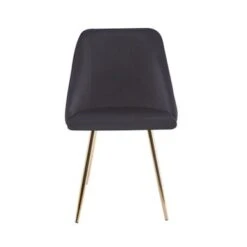 Porthos Home Pema Dining Chairs Set Of 2, Velvet, Gold Chrome Legs - Grey -Gourmet Interiors 598ea7bb 42d1 464d ae64 e43f0e7be398